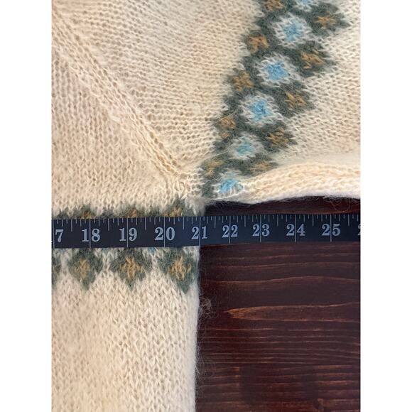WOOL VTG Sweater M/L Fuzzy Geometric Swedish Ski Gorpcore Streetwear Preppy - Picture 10 of 16